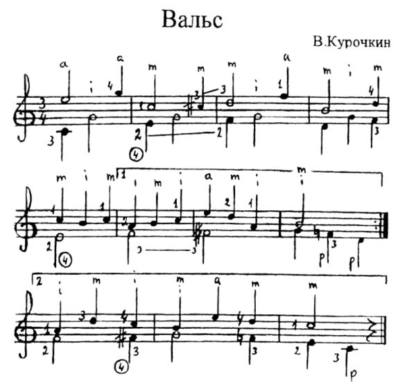 Гитара вальс разбор. Простые этюды для гитары для начинающих. Легкие этюды для гитары для начинающих. Вальс Курочкин. Вальс Курочкин Ноты.